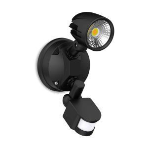 Atom Condor Single LED Sensor Flood 1x13W Tri-Col IP54 Black | 13961