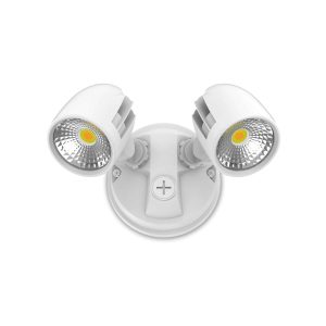 Atom Condor Twin LED Spotlight Flood 23W Tri-Col IP54 White | 13964