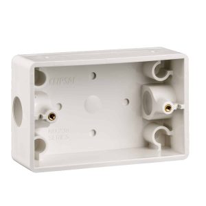 Clipsal Solid Mounting Block Rectangular With 2x20mm Entries | 238-WE