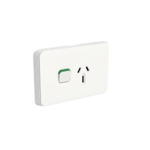 Clipsal Iconic Single GPO Power Point Horizontal 15A Vivid White | 3015/15-VW