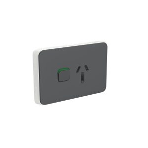 Clipsal Iconic Cover Skin Single GPO Power Point Horizontal 10A Anthracite | 3015C-AN