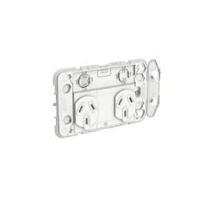 Clipsal Iconic Double GPO Power Point Horizontal 10A Grid Only | 3025G