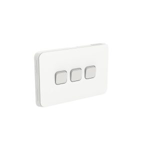 Clipsal Iconic 3 Gang Switch Horizontal 10A Vivid White | 3043HA-VW