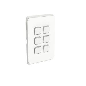 Clipsal Iconic 6 Gang Grid and Plate Vivid White | 3046VH-VW