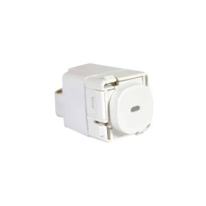 Clipsal 30 Series Switch Mech Push Button With LED Indicator 20A/16AX White Electric | 30PBL-WE