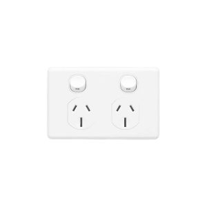 Clipsal Classic C2000 Double GPO Power Point Horizontal 15A White Electric | C2025/15-WE
