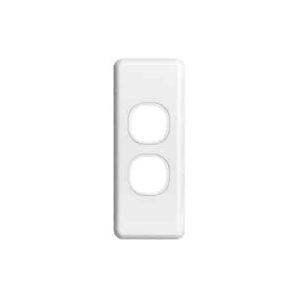 Clipsal Classic C2000 2 Gang Architrave Grid and Plate White Electric | C2032-WE
