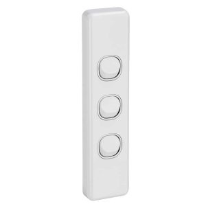 Clipsal Classic C2000 3 Gang Architrave Switch 10A White Electric | C2033A-WE