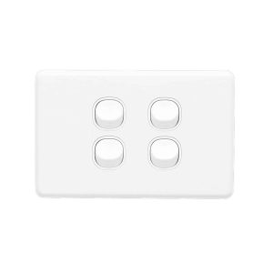 Clipsal Classic C2000 4 Gang Switch Horizontal 10A White Electric | C2034HA-WE
