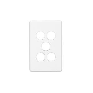Clipsal Classic C2000 5 Gang Grid and Plate White Electric | C2035VH-WE