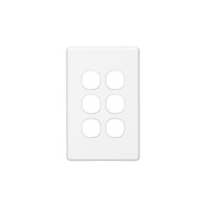 Clipsal Classic C2000 6 Gang Grid and Plate White Electric | C2036VH-WE
