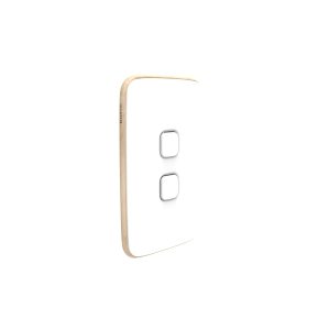 Clipsal Iconic Essence Cover Skin 2 Gang Switch Arctic White | E3042C-AW