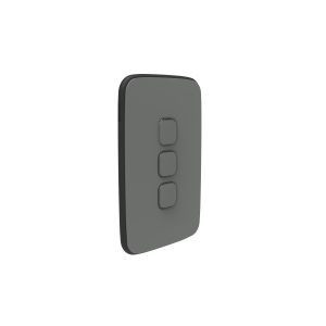 Clipsal Iconic Essence Cover Skin 3 Gang Switch Ash Grey | E3043C-AG