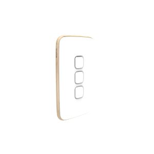 Clipsal Iconic Essence Cover Skin 3 Gang Switch Arctic White | E3043C-AW