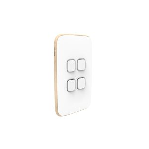 Clipsal Iconic Essence Cover Skin 4 Gang Switch Arctic White | E3044C-AW