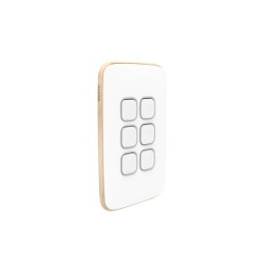 Clipsal Iconic Essence Cover Skin 6 Gang Switch Arctic White | E3046C-AW