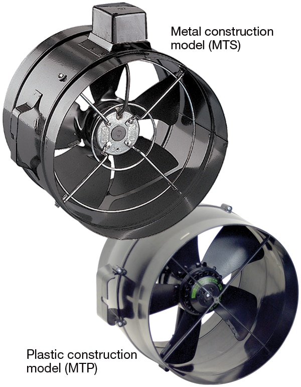 Fantech Minitube Axial Fan 200mm 2 Pole 1ph Flex & Plug Plastic IP44 | MTP202