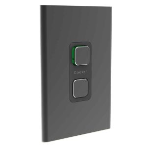 Clipsal Iconic Styl Cover Skin 1 Gang Cooker Switch Silver Shadow | S3041/45C-SH