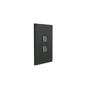 Clipsal Iconic Styl Cover Skin 2 Gang Switch Silver Shadow | S3042C-SH