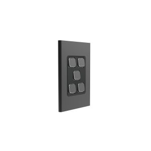 Clipsal Iconic Styl Cover Skin 5 Gang Switch Silver Shadow | S3045C-SH