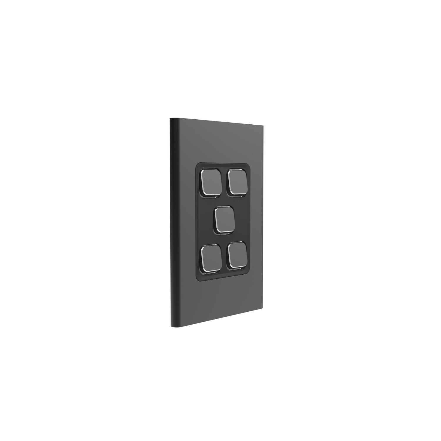 Clipsal Iconic Styl Cover Skin 5 Gang Switch Silver Shadow | S3045C-SH
