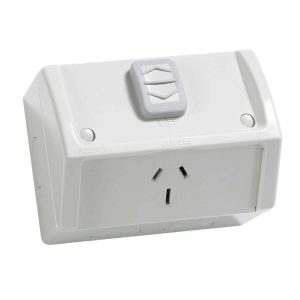 Clipsal Weather Proof IP53 Single GPO Power Point 15A Resistant Grey | WSC227/1/15-RG