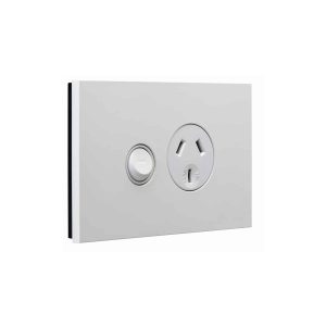 Clipsal Saturn Zen Single GPO Power Point Horizontal 10A Zen White | Z4015-ZW