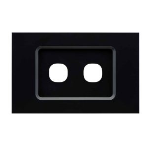Clipsal Saturn Zen Grid and Plate 2 Gang Less 30 Series Mech Zen Black | Z4032VH-ZB