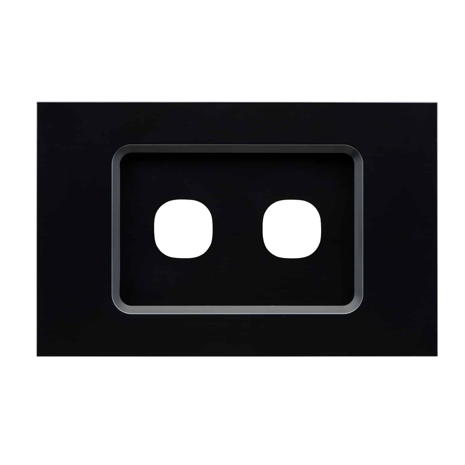 Clipsal Saturn Zen Grid and Plate 2 Gang Less 30 Series Mech Zen Black | Z4032VH-ZB