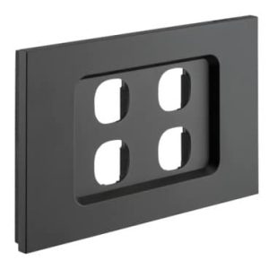 Clipsal Saturn Zen Grid and Plate 4 Gang Less 30 Series Mech Zen Black | Z4034VH-ZB