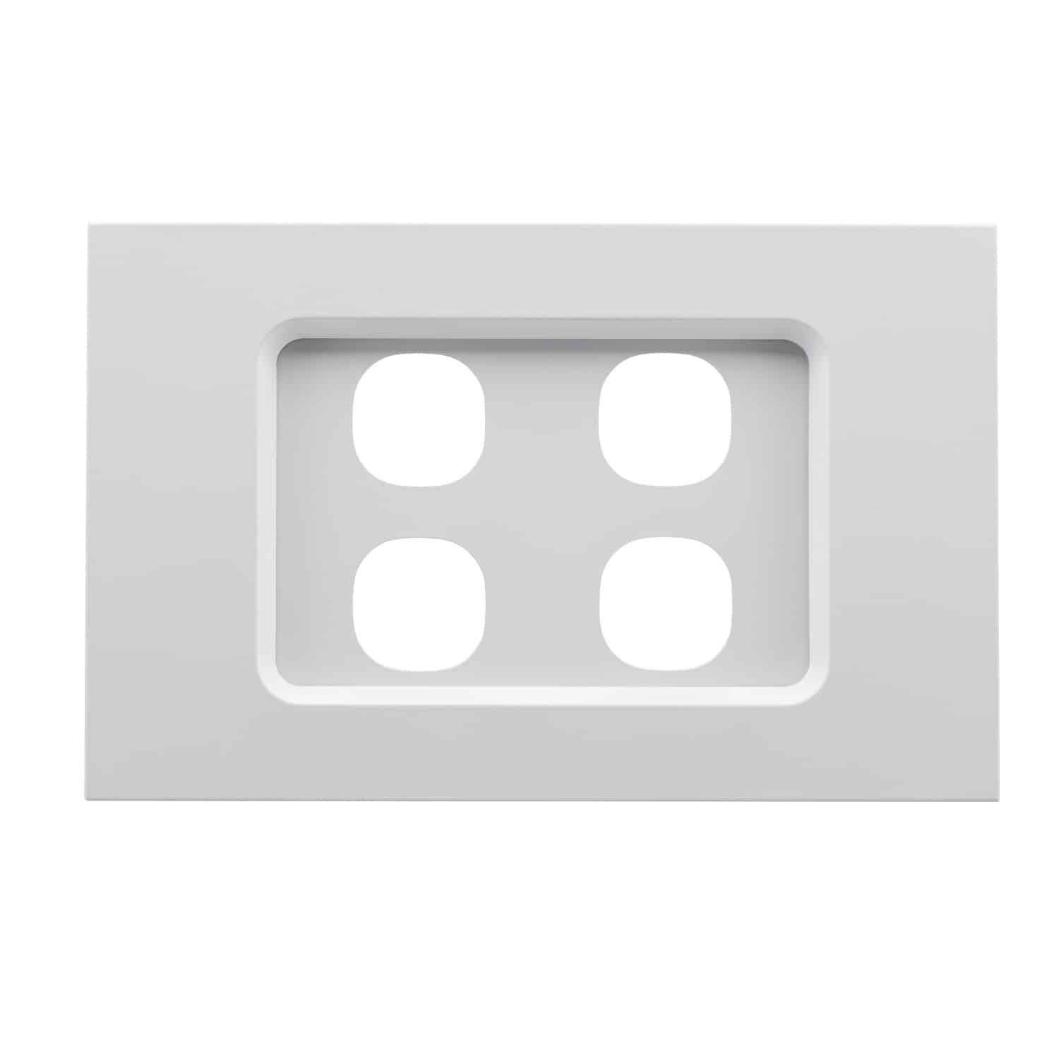 Clipsal Saturn Zen Grid and Plate 4 Gang Less 30 Series Mech Zen White | Z4034VH-ZW