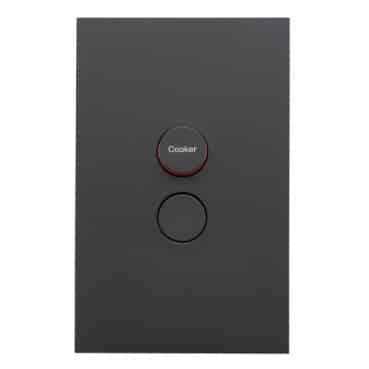 Clipsal Saturn Zen 1 Gang Cooker Switch Double Pole 32A Zen Black | Z4061D32-ZB