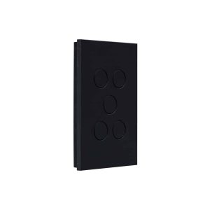 Clipsal Saturn Zen 5 Gang Switch With LED Indicator 20A/16AX Zen Black | Z4065PBL-ZB