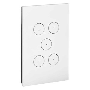 Clipsal Saturn Zen Grid and Plate Less Mechanism 5 Gang Zen White | Z4065VH-ZW