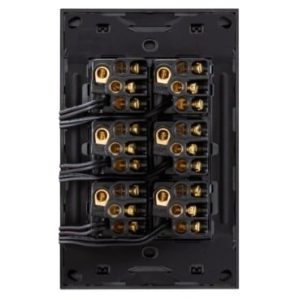 Clipsal Saturn Zen 6 Gang Switch With LED Indicator 20A/16AX Zen Black | Z4066PBL-ZB