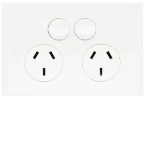 Hager Finesse Double GPO Power Point Horizontal 10A Matt White | WBQP2S-MW