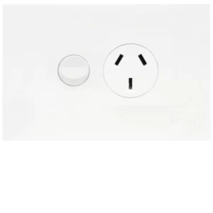 Hager Finesse Single GPO Power Point Horizontal 10A Matt White | WBQP1S-MW