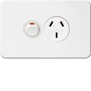 Hager Silhouette Single GPO Power Point Horizontal 10A White | WBSP1S