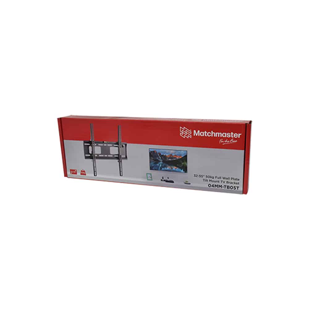 Matchmaster Full Wall Plate with Tilt TV Bracket 32-55" 50kg | 04MMTB05T - Image 2