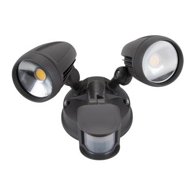 Domus MURO-PRO Twin LED Sensor Flood 2x15W Tri-Col IP54 Black | 25062 - Image 2