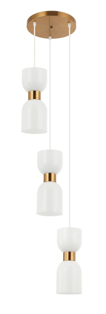 CLA PENDANT ES x 3 Opal 2 x Glass Ellipse w/Brass OD320mm RND Base | CLESSIDRA2X3R