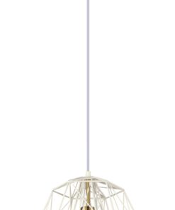 CLA PENDANT ES 72W White Iron Cage Antique Brass OD395x H350mm | MARTE3