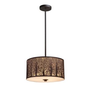 CLA PENDANT ES x 3 Aged Bronze w/Amber LGE RND OD400mm | AUTUMN02