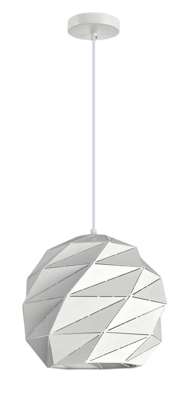 CLA PENDANT ES 60W Matte White Dome Sml Iron OD220mm x H3215mm | ORIGAMI1