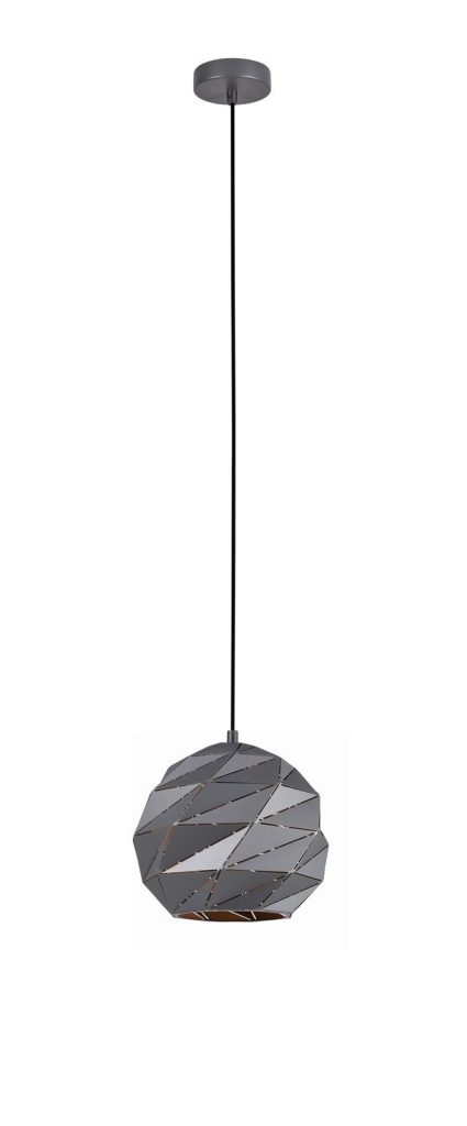 CLA PENDANT ES 60W Matte Grey Dome Sml Iron OD220mm x H3215mm | ORIGAMI3