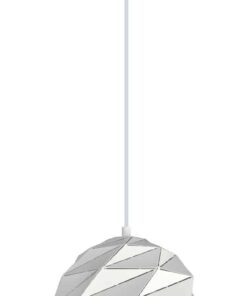 CLA PENDANT ES 60W Matte White Dome Lrg Iron OD320mm x H3215mm | ORIGAMI4
