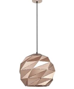 CLA PENDANT ES 60W Rose Gold Dome Lrg Iron OD320mm x H3215mm | ORIGAMI5