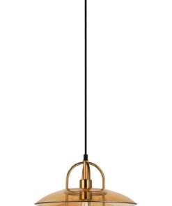 CLA PENDANT ES Antique Brass OBLONG w/Amber Glass Coolie OD315mm | PAPILLON2