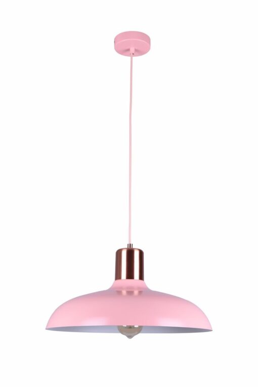 CLA PENDANT ES Matt Pink DOME w/Copper Highlight OD400mm | PASTEL10A