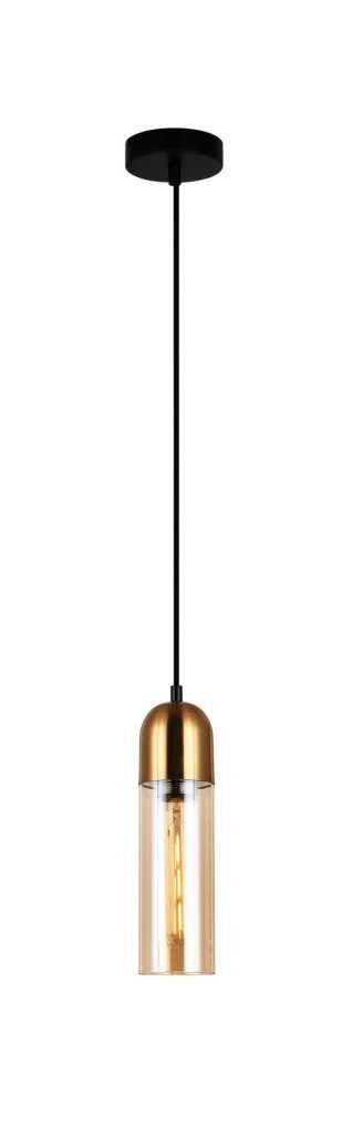 CLA PENDANT ES Amber Glass Antique Brass Rnd Top CYLINDER OD80mm | PASTILLE2
